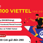 Đăng ký gói cước MXH100 Viettel 100K có ngay 30GB data và các tiện ích khác