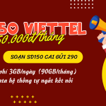 Đăng ký gói cước SD150 Viettel miễn phí 90GB/tháng