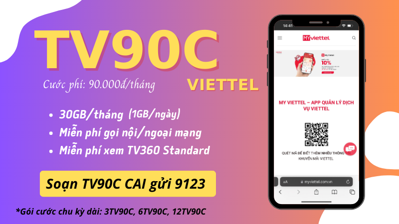 Cách đăng ký gói cước TV90C Viettel rinh khuyến mãi hấp đẫn