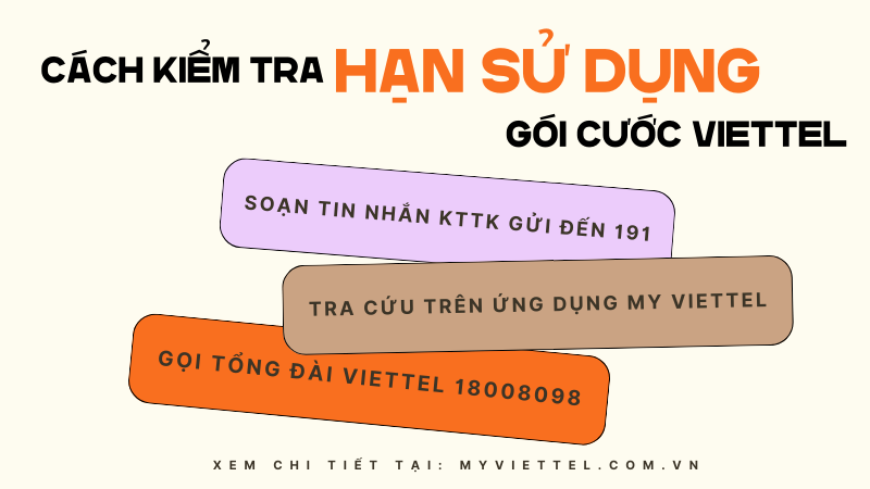 Cách kiểm tra thời gian gói cước Viettel đang dùng 