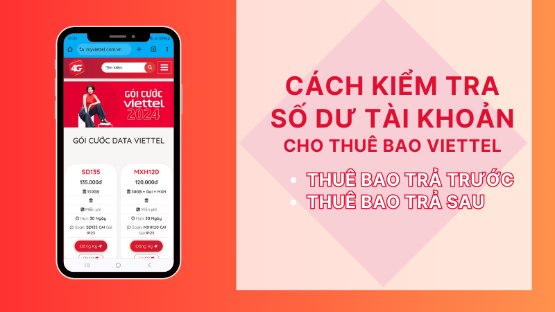 Cách kiểm tra tài khoản Viettel cho thuê bao trả trước, trả sau