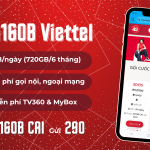 Gói cước 6T5G180B Viettel ưu đãi 4GB/ngày, miễn phí gọi 6 tháng