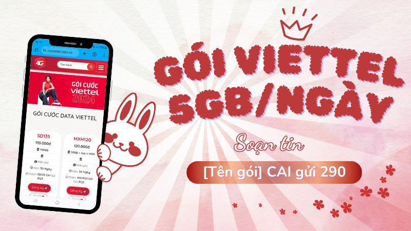 Gói cước Viettel 5GB/ngày ưu đãi khủng giá cực rẻ