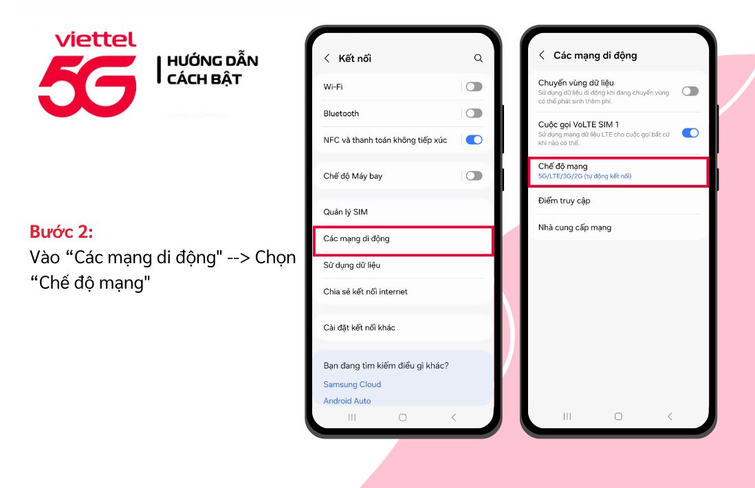 Cách cài đặt mạng 5G Viettel cho các thiết bị di động IOS, Android
